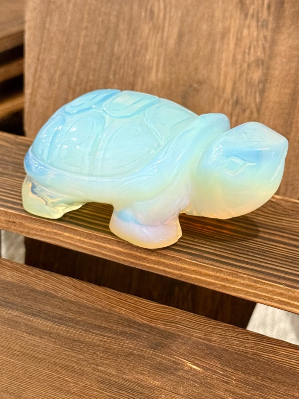 Opalite Turtle Carving